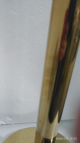 Столбик ограждения солеи металлический, 32х91 см, цвет "под золото", У-1077 фото 8