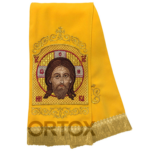 Закладки для Евангелия цветные с иконой Спаса Нерукотворного, 160х14,5 см, бахрома фото 2