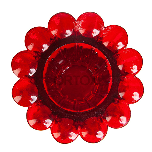 Стаканчик для лампадки "Ромашка", красный, высота 5,5 см, диаметр 8 см фото 2