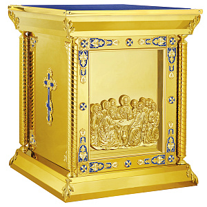 Облачение на престол "Гефсиманское", эмаль, высота 107 см (90х90х107 см синяя ткань, композит)