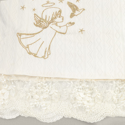 Платье для крещения молочного цвета, хлопок, размер в ассортименте фото 7