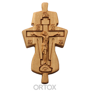 Крест параманный деревянный резной, 4,2х8 см (защитный лак)