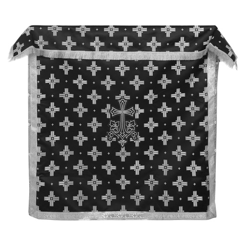 Облачение на престол с пеленой, шелк "Святительский", черное с серебром фото 2