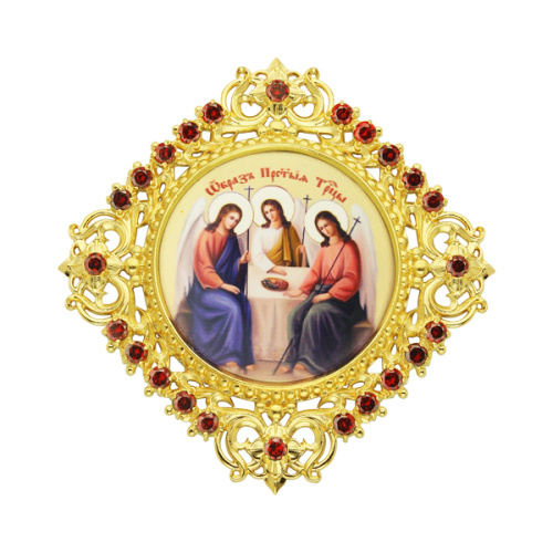 Накладка на митру "Троица" из ювелирного сплава в позолоте, с фианитами, №13 фото 4