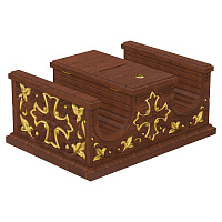 Ящик для свечей. Секция №6, цвет "кипарис" с золотом (поталь)