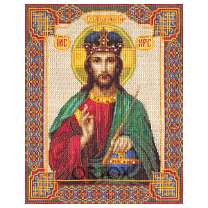 Набор для вышивания "Икона Спасителя "Господь Вседержитель", 23,5x28 см (счетный крест, бисер)
