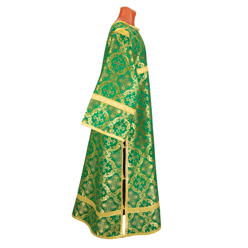 Стихарь алтарника зеленый, церковный шелк фото 2