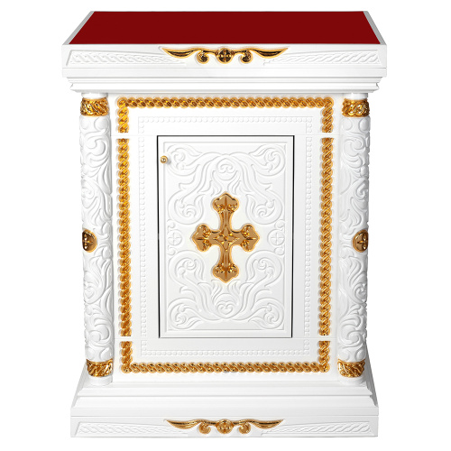 Жертвенник "Вологодский" белый с золотом (поталь) фото 2 Жертвенник "Вологодский" белый с золотом (поталь) фото 2