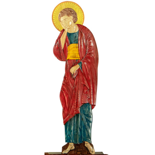 Крест-голгофа напольная с предстоящими, цветная роспись, резьба фото 7 Крест-голгофа напольная с предстоящими, цветная роспись, резьба фото 7