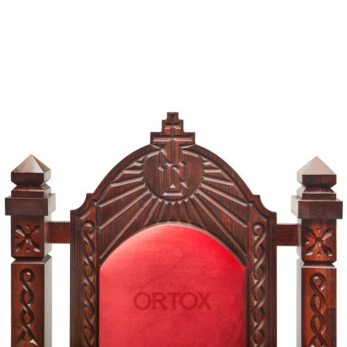 Архиерейский трон "Вятский", резной, темный, 78х72х150 см фото 2