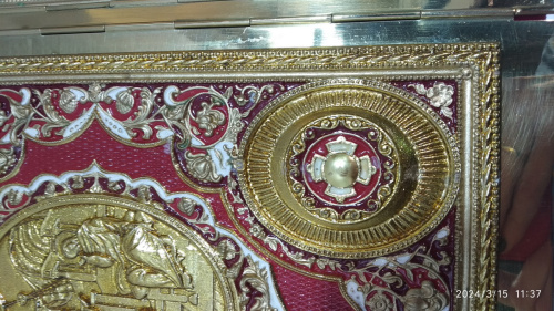 Апостол красный, полный оклад "под золото", эмаль, 23х30 см, У-1149 фото 6