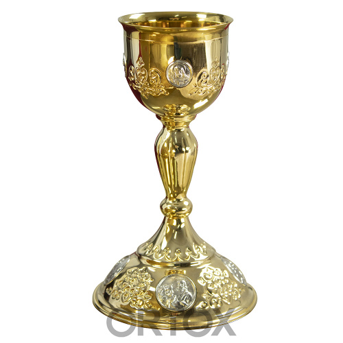 Потир на 0,3 л, нерж.сталь, чеканка, 13х23 см, У-0882