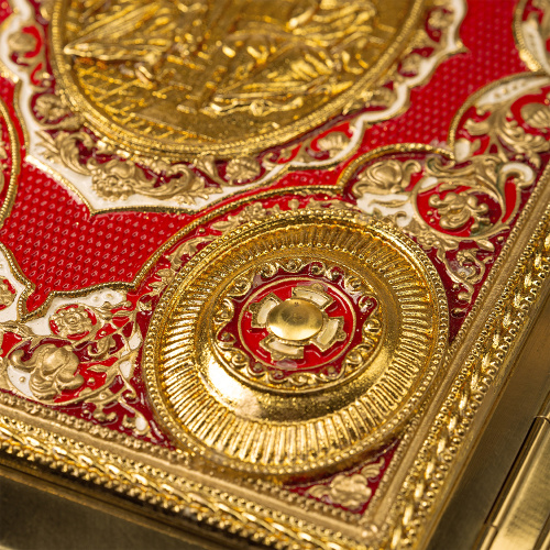 Апостол красный, полный оклад "под золото", эмаль, 23х30 см фото 8