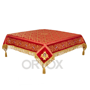 Пелена на престол комбинированная вышитая, цвета в ассортименте (красная)