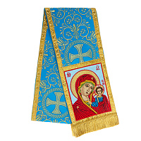 Закладка для Евангелия вышитая с иконой Божией Матери "Казанская", парча, 156,5х15,5 см