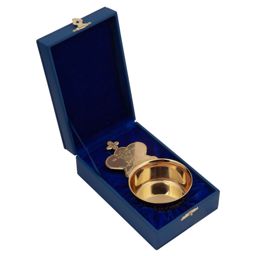 Ковш для запивки из ювелирного сплава в позолоте, Ø 7,5 см фото 5