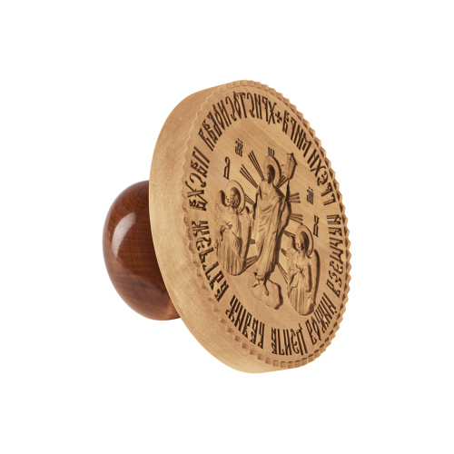 Печать для артоса с иконой Воскресения Христова, деревянная фото 2
