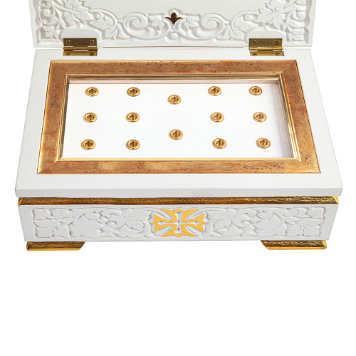 Ковчег для мощей "Суздальский" белый с золотом (поталь), 30х20х13 см фото 7