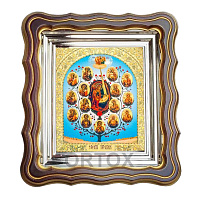 Икона Божией Матери "Древо Пресвятой Богородицы", 25х28 см, патинированная багетная рамка