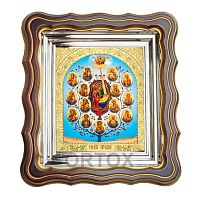 Икона Божией Матери "Древо Пресвятой Богородицы", 25х28 см, патинированная багетная рамка