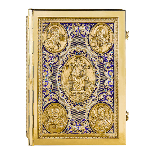 Апостол синий №2, полный оклад "под золото", эмаль, 23х30 см фото 7 Апостол синий №2, полный оклад "под золото", эмаль, 23х30 см фото 7
