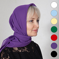 Платок, креп-шифон, цвета в ассортименте, 100х100 см