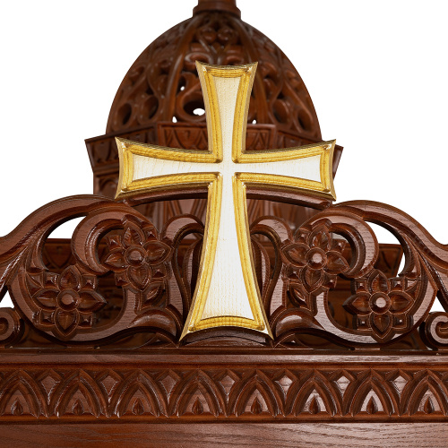 Сень для престола, цвет "кипарис" с золотом (поталь), резная, 200х200х350 см фото 4 Сень для престола, цвет "кипарис" с золотом (поталь), резная, 200х200х350 см фото 4