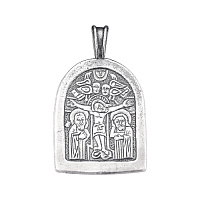 Подвеска-иконка «Распятие Христа», серебрение, 2,7х4 см