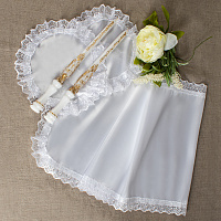 Комплект венчальный: рушник и салфетки, искусственный шелк