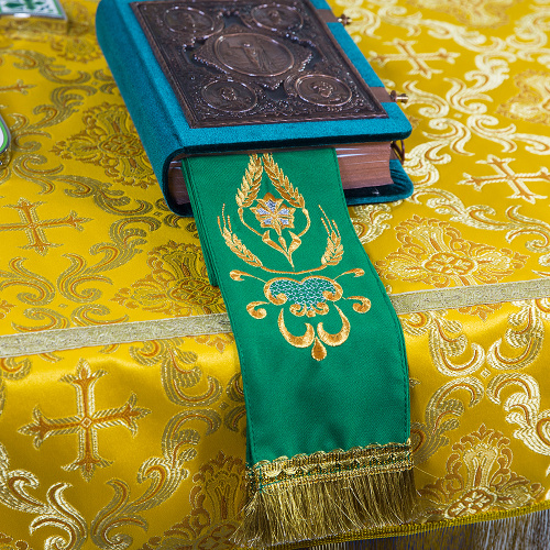 Закладка для Евангелия вышитая, костюмная ткань, 150х9 см фото 3