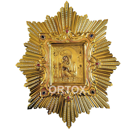Икона Богородицы "Почаевская" в киоте, 70х84 см, У-0143