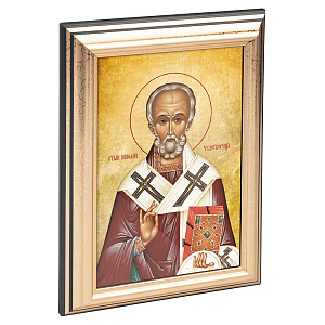 Икона Николая Чудотворца в пластиковой рамке,13х1,5х18 см (стекло, картон)