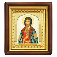Икона благоверного великого князя Игоря Черниговского, 18х20 см, деревянный киот