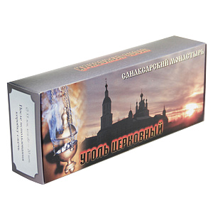 Уголь кадильный "Санаксарский монастырь", 20 таблеток, Ø 55 мм (в коробке)