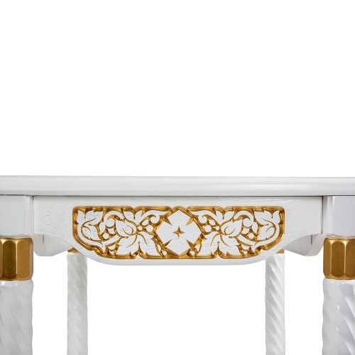 Стол "Суздальский" белый с золотом (патина), на 4 ножках, 60х60х76 см фото 3