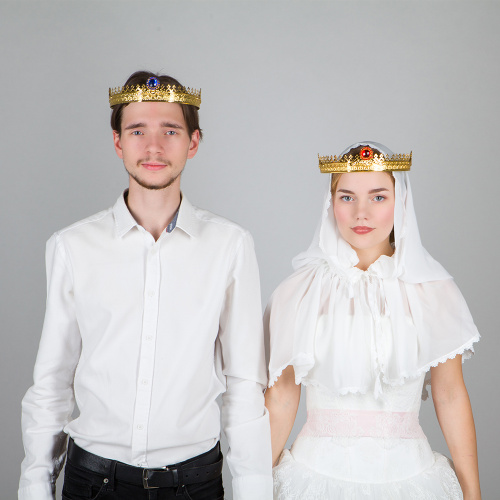 Венцы венчальные, пара, с камнями, высота 5 см фото 2 Венцы венчальные, пара, с камнями, высота 5 см фото 2