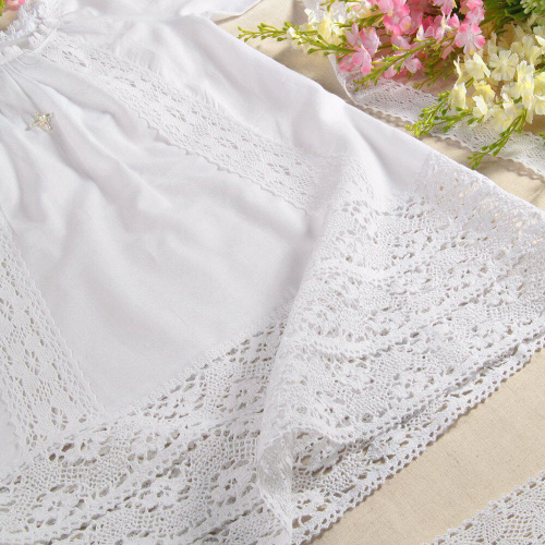 Рубашка для крещения "Екатерина" белая из муслина фото 5