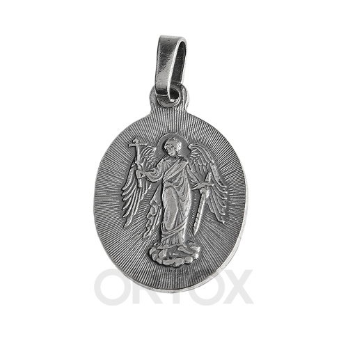 Образок мельхиоровый с ликом Божией Матери "Семистрельная", серебрение фото 2