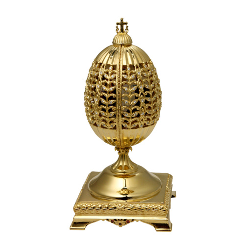 Яйцо пасхальное "Воскресение Христово" из ювелирного сплава в позолоте фото 2