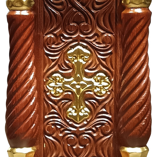 Аналой боковой "Костромской", цвет "кипарис" с золотом (поталь), 50х50х125 см фото 6