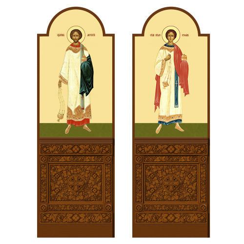Диаконская дверь для "Романовского" иконостаса, цвет "кипарис", 220х70х10 см фото 4