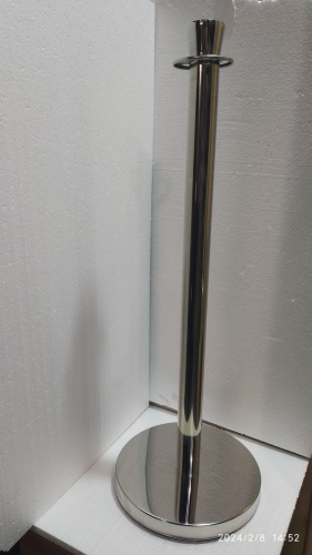 Столбик ограждения солеи металлический, 32х91 см, цвет "под серебро", У-1076 фото 3