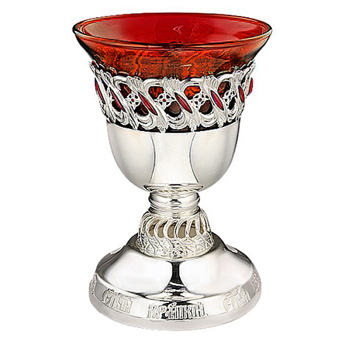 Лампада настольная из ювелирного сплава, серебрение, эмаль