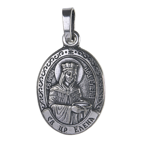Образок мельхиоровый с ликом равноап. царицы Елены Константинопольской, серебрение фото 2