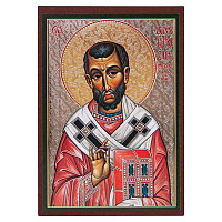 Икона святителя Амвросия Медиоланского, МДФ, 6х9 см