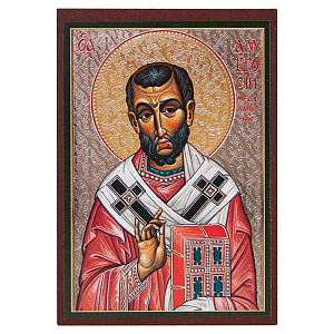 Икона святителя Амвросия Медиоланского, МДФ, 6х9 см (печать)