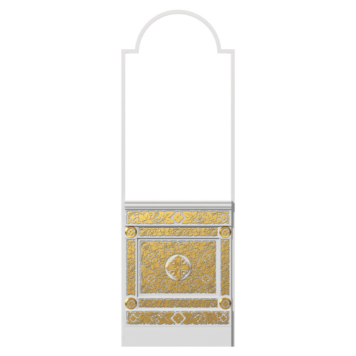 Диаконская дверь для "Романовского" иконостаса белая с золотом (поталь), 220х70х10 см фото 3