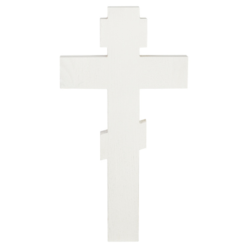 Крест требный деревянный, цвет "белый с золотом", резной фото 3