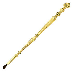 Стрючица из ювелирного сплава в позолоте с фианитами, длина 21 cм (желтые фианиты)