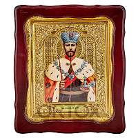 Икона большая храмовая Николая, императора Российского, благоверного царя, страстотерпеца, фигурная рама